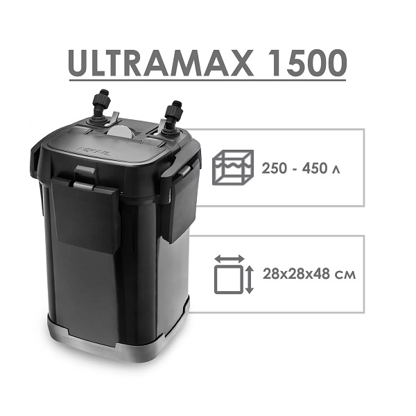 Внешний фильтр Aquael ULTRAMAX 1500 для аквариума до 450 литров_1