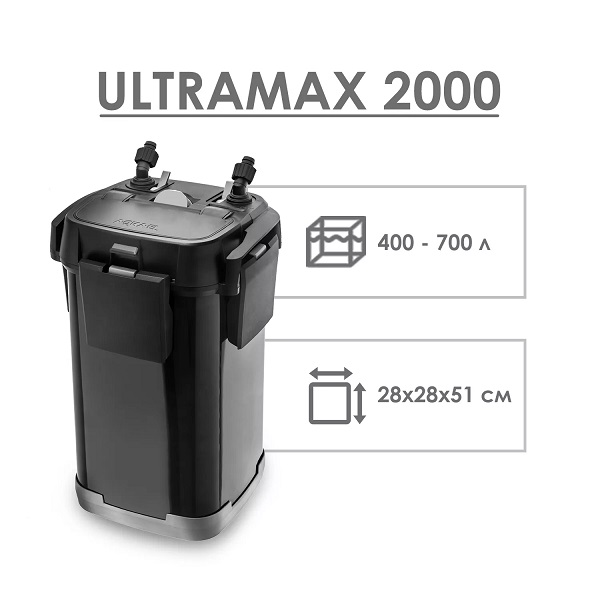 Внешний фильтр Aquael ULTRAMAX 2000 для аквариума до 700 литров_1